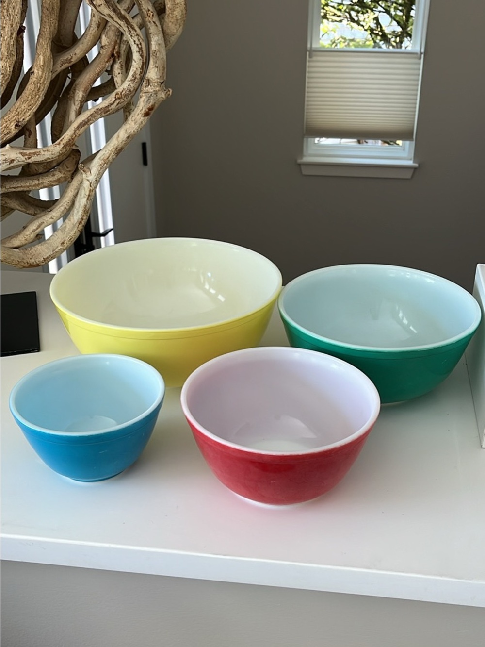 VINTAGE Pyrex Primary Color Mixing Bowl Set